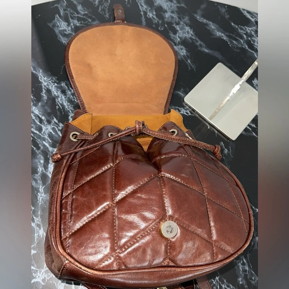 Patricia Nash - Quilted Oil Waxed Leather Itala Saddle Sling Bag - Brown